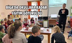 Biga’da okullara kadar eğitim götürüldü