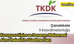 Koruyucu Giyim ve Donanım Malzemesi Alımı İhalesinin Düzeltme İlanı