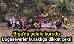 Biga’da şelale kurudu: Doğaseverler kuraklığa dikkat çekti