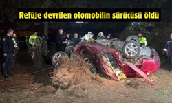 Refüje devrilen otomobilin sürücüsü öldü