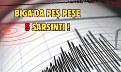 Biga’da peş peşe 5 sarsıntı