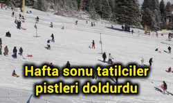 Hafta sonu tatilciler pistleri doldurdu