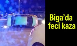 Biga’da feci kaza! (Video)