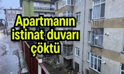 Apartmanın istinat duvarı çöktü