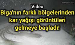 Biga'nın farklı bölgelerinden kar yağışı görüntüleri gelmeye başladı!