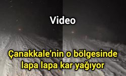 Çanakkale’nin o bölgesinde lapa lapa kar yağıyor