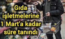 Gıda işletmelerine 1 Mart'a kadar süre tanındı