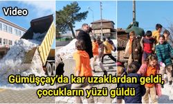 Gümüşçay’da kar uzaklardan geldi, çocukların yüzü güldü