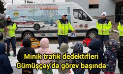 Minik trafik dedektifleri Gümüşçay’da görev başında