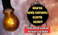 Biga’da geniş kapsamlı elektik kesinti: Yüzlerce sokak ve köy listede