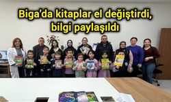 Biga’da kitaplar el değiştirdi, bilgi paylaşıldı