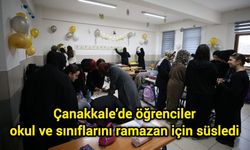 Çanakkale’de öğrenciler okul ve sınıflarını ramazan için süsledi