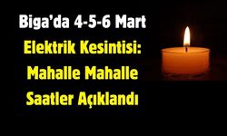 Biga’da 4-5-6 Mart Elektrik Kesintisi: Mahalle Mahalle Saatler Açıklandı