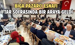 Biga pazarcı esnafı iftar sofrasında bir araya geldi