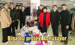 Biga’da dolaplardaki kıyafetler umuda dönüştü