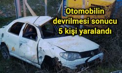Otomobilin devrilmesi sonucu 5 kişi yaralandı