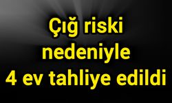 Çığ riski nedeniyle 4 ev tahliye edildi