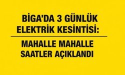 Biga’da 3 Günlük Elektrik Kesintisi: Mahalle Mahalle Saatler Açıklandı