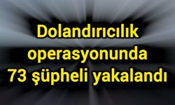 Dolandırıcılık operasyonunda 73 şüpheli yakalandı