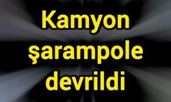 Kamyon şarampole devrildi