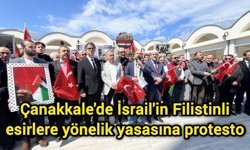 Çanakkale'de İsrail'in Filistinli esirlere yönelik yasasına protesto
