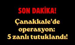 Çanakkale'de operasyon: 5 zanlı tutuklandı!