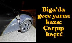 Biga’da gece yarısı kaza: Çarpıp kaçtı!