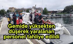 Gemide yüksekten düşerek yaralanan personel tahliye edildi