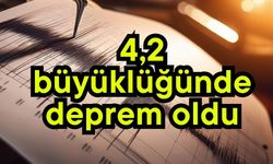 4,2 büyüklüğünde deprem oldu