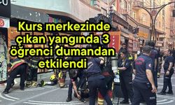 Kurs merkezinde çıkan yangında 3 öğrenci dumandan etkilendi