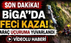 SON DAKİKA: Biga’da Feci Kaza! Araç Uçuruma Yuvarlandı