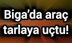 Biga’da araç tarlaya uçtu!