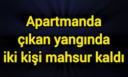 Apartmanda çıkan yangında iki kişi mahsur kaldı