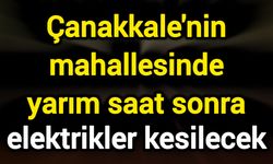 Çanakkale'nin mahallesinde yarım saat sonra elektrikler kesilecek