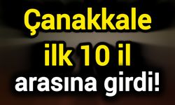 Çanakkale ilk 10 il arasına girdi!