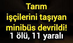 Tarım işçilerini taşıyan minibüs devrildi! 1 ölü, 11 yaralı