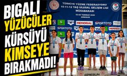 Bigalı yüzücüler kürsüyü kimseye bırakmadı