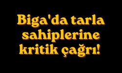 Biga'da tarla sahiplerine kritik çağrı!