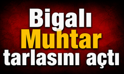 Bigalı Muhtar tarlasını açtı