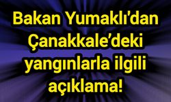Bakan Yumaklı'dan Çanakkale’deki yangınlarla ilgili açıklama!