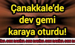 Çanakkale’de dev gemi karaya oturdu!