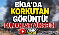 Biga’da yine korkutan görüntü: Dumanlar yükseldi!