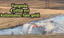 Yangında 4 çiftlik evi kullanılamaz hale geldi