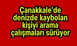 Çanakkale'de denizde kaybolan kişiyi arama çalışmaları sürüyor