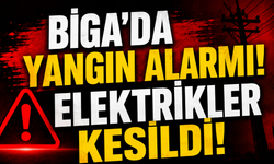 Biga'da yangın alarmı! Elektrikler kesildi