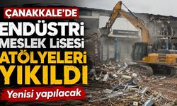 Çanakkale'de Endüstri Meslek Lisesi Atölyeleri Yıkıldı