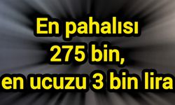 En pahalısı 275 bin, en ucuzu 3 bin lira