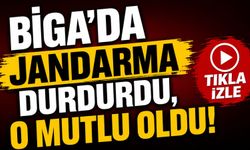 Biga’da jandarma durdurdu, o mutlu oldu!