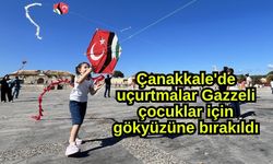 Çanakkale'de uçurtmalar Gazzeli çocuklar için gökyüzüne bırakıldı