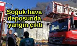 Soğuk hava deposunda yangın çıktı